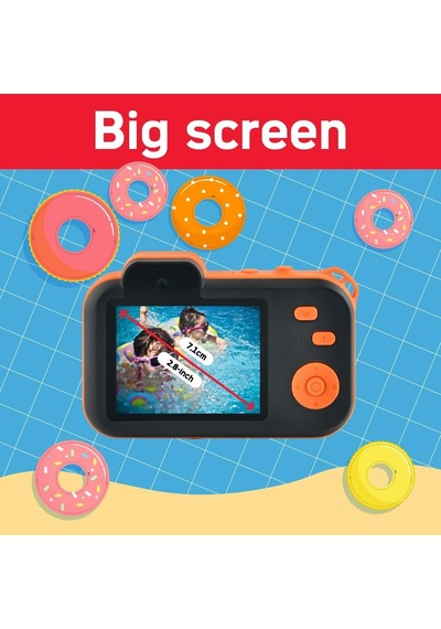 Realikids Cam Su Geçirmez 2-12 Mp Su Geçirmez Çocuk Kamerası, Hd Video, Selfie Modu, Filtreler Ve Çerçeveler, Dahili Oyunlar, Lityum Pil Siyah
