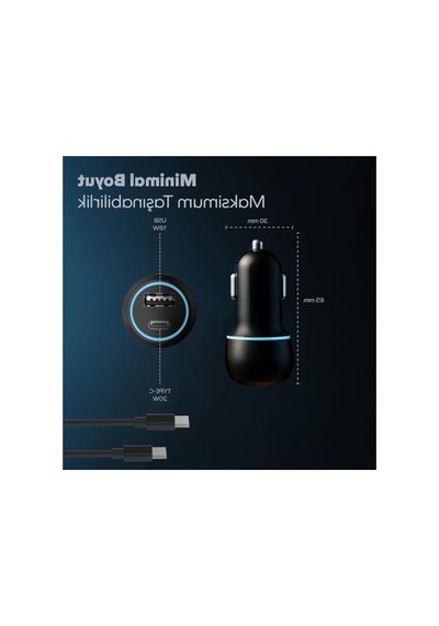 Çakmaklık Tipi Araç Şarj Aleti, Usb Ve Type-c Girişli Set, 38w