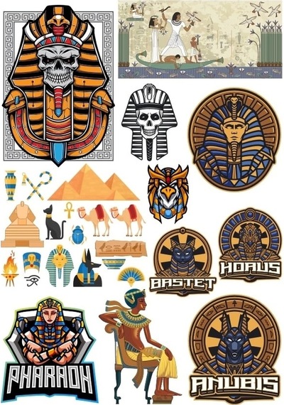Mısır Ve Firavun Sticker Set 1 16 Parça Telefon, Tablet, Defter, Laptop Sticker