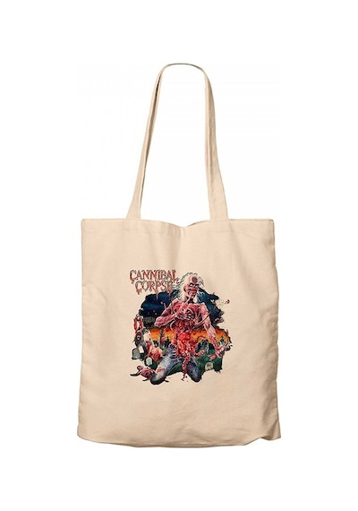 Cannibal Corpse Skull Krem Kanvas Bez Çanta Krem