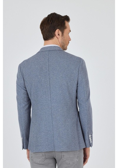 İmza Düz Örme Pamuklu 6 Drop Slim Fit Ceket 1002250114 Indıgo