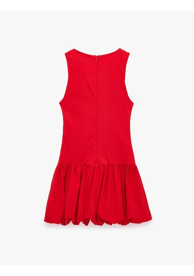 Koton Slim Fit Bisiklet Yaka Kolsuz Bodycon Mini Elbise Kırmızı 6sal80156ıw