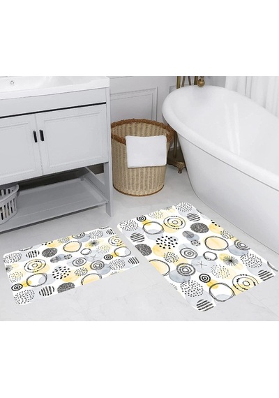 Eliana Home Dijital Baskılı 2'li Banyo Paspas Takımı Lna5257 Sarı
