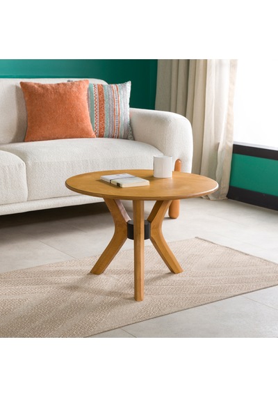 Furnirem Yuvarlak Orta Sehpa 65 Cm Meşe