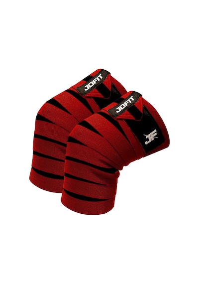Jofit Knee Wraps / Diz Bandajı - 2'li Paket - Kırmızı-siyah Kırmızı