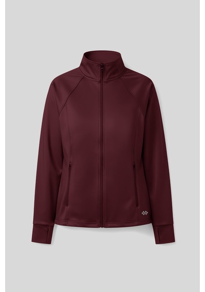 Tommy Life Bordo Fermuarlı Dik Yaka Basic Rahat Form Kadın Koşu Ceketi - 97310 Bordo