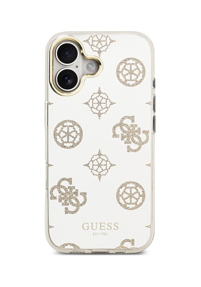 Apple Uyumlu iPhone 17 Kılıf Guess Lisanslı Metal Kamera Çerçeveli Simli Peony Aynalı Kapak Gold Gold