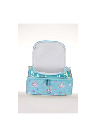Kaukko Kids & Love Unicorn Aynalı Taşlı Beslenme Çantası 24x15x15 L7062 Çok Renkli