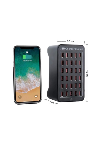 150w 30 Portlu Usb Masaüstü Şarj İstasyonu 2.4a Yfy-a7