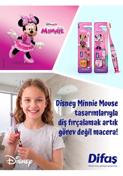Difaş Minnie Mouse Yumuşak Kıllı Diş Fırçası 4-7 Yaş 2 Adet