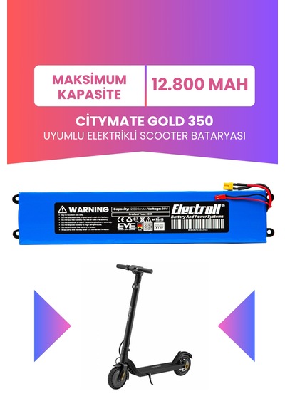 Citymate Gold 350 Uyumlu Batarya 36v 12.800mah