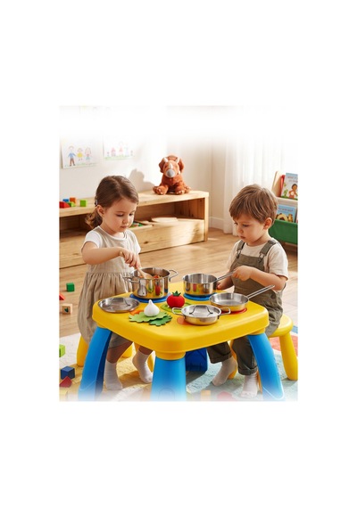 Hascevher Mini Chef Çelik Oyuncak 6 Pcs Tencere Seti