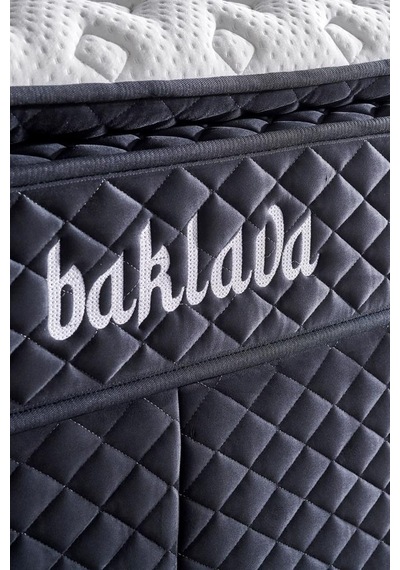 Baklava Yatak 200x200 Cm Çift Kişilik Ultra Ortopedik Çok Sert Pedli Lüks Yatak 30 Cm Antrasit Kumaş