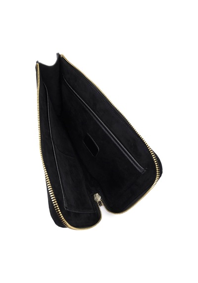 Tamer Tanca Unisex Hakiki Deri Siyah Floter El Çantası 1012 2029 Cnt Sk25-26 Sıyah Fltr Siyah