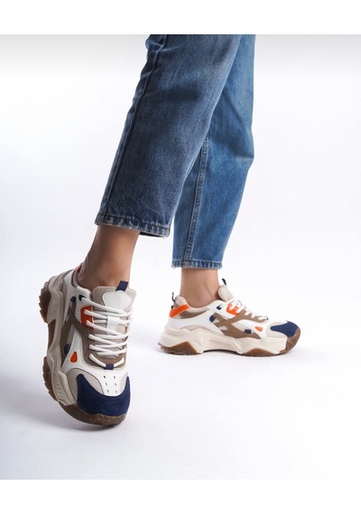 Yüksek Tabanlı Sneaker Bej