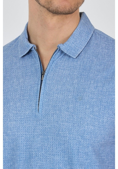 Mavi Polo Yaka Kısa Kol Cepsiz Slim Fit Classic Tişört 1011250176 Mavi