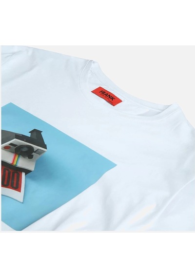 John Frank Erkek Beyaz Baskılı T-shirt Siyah