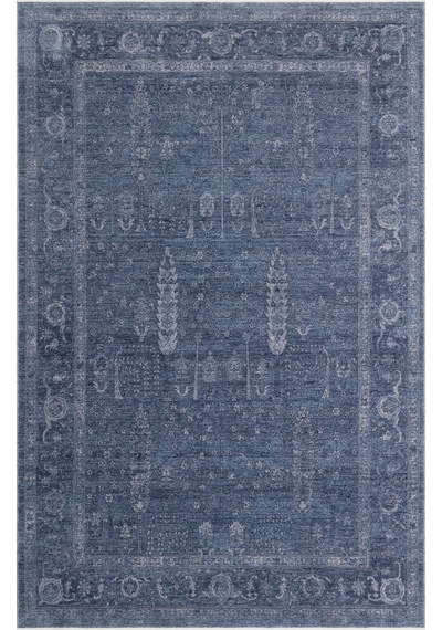 Shiraz Shr 03 Navy Vintage Eskitme Tarzı Yumuşak Dokulu Salon Halısı Oturma Odası Halısı Lacivert
