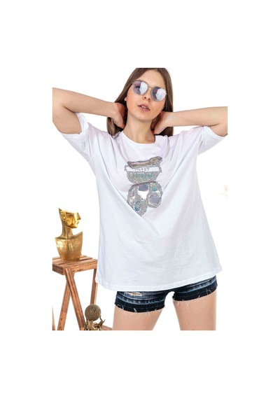 Kadın Oversize Taş Işlemeli Ayıcık Baskılı Tshirt (534304779) Kadın Oversize Taş Işlemeli Ayıcık Baskılı Tshirt (534304779)