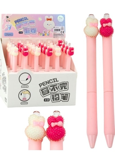 Pian Pembe Tavşan Basmalı Bitmeyen Kurşun Kalem Çok Renkli