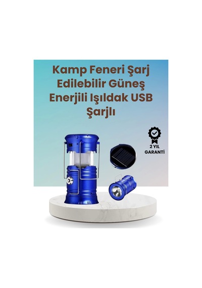 Şarj Edilebilir Güneş Enerjili Kızaklı Kamp Feneri Usb Çıkışlı, Katlanabilir, Dayanıklı Ve Çok Fonksiyonlu Çok Renkli