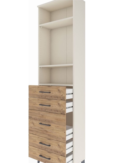Arges Dolap 3 Raflı 5 Çekmeceli 60x30x221 Aytaşı-çam Aytaşı