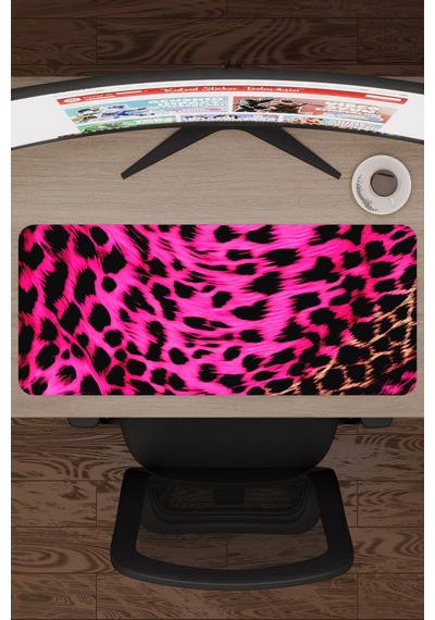Leopar Kaymaz Dikişli Kauçuk Oyuncu Mousepad V5 - 70x30 Xl Gaming Mouse Pad Fare Altlığı