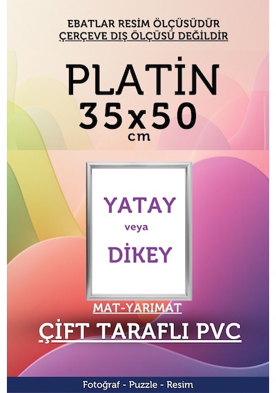 Platin-22mm-35x50 Cm Mat Pvc Li Camsız Fotoğraf 500 Parça Puzzle Belge Çerçeve Yatay Dikey Asılabilme. 48565107
