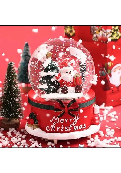 Yılbaşı Noel Baba Işıklı Müzikli Kar Küresi Yeni Yıl Noel Baba Ve Çam Ağacı Temalı Kar Küresi 13 Cm Işıklı Müzikli Dekoratif Hediye 01