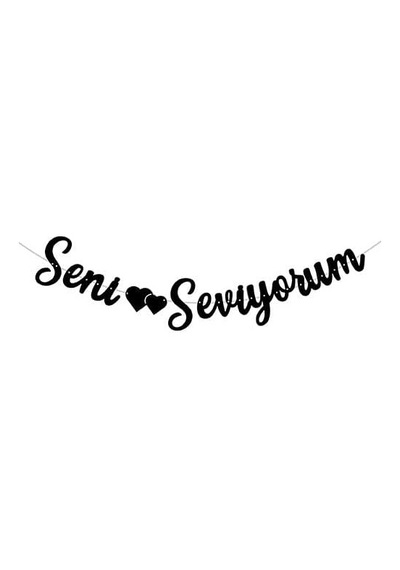 Benim Marifetlerim - Kaligrafi Seni Seviyorum Siyah Uzar Yazı Çok Renkli