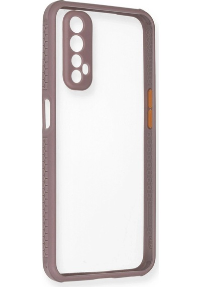 Newface - 463 - Realme 7 Kılıf Miami Şeffaf Silikon - - Csmo-tex - Açık Mor
