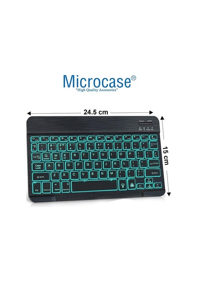 Tablet Telefonlar İçin Rgb Işıklı Şarjlı Bluetooth Klavye + Mouse Al4884 Siyah Diğer