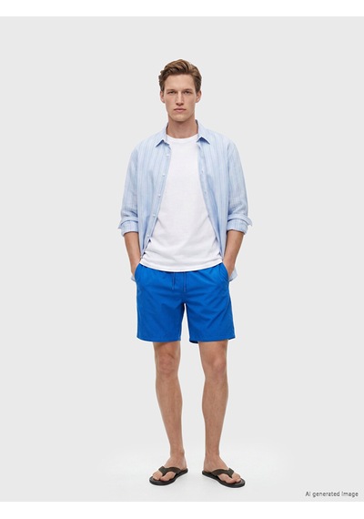 Lcw Swımwear Mavi Kısa Boy Basic Erkek Deniz Şortu
