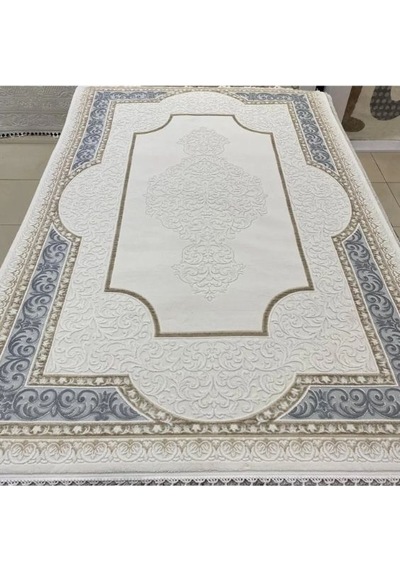 Gabardin Halı Miranda Serisi 4013 Akrilik Halı Salon Oturma Odası Halısı Krem