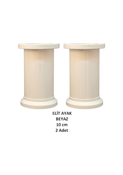 Elit Ayak, 10 Cm Beyaz Baza. Yatak. Koltuk. Kanepe Ayağı  (2 Adet)