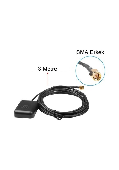 Aktif GPS Anteni 1575.42 MHz 28dB LNA Kazanç SMA Erkek Konnektör