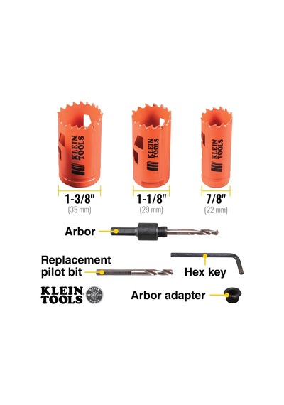 Küçük Tools 32905 Elektrikli-delikli Testere-set Arbor 3 Parça