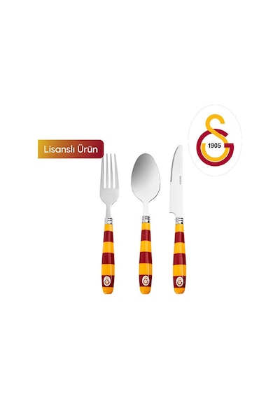 Karaca X Galatasaray 18 Parça 6 Kişilik Çatal Kaşık Bıçak Takımı Kırmızı