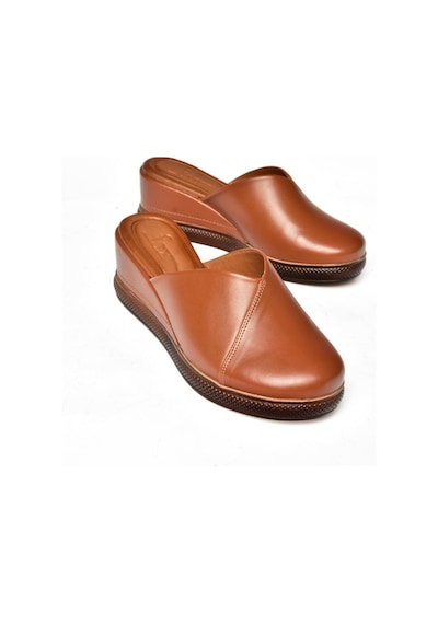 Fox Shoes S674307509 Taba Dolgu Tabanlı Kadın Terlik Taba