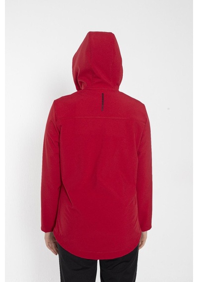 Crozwise Bayan Kapşonlu Softshell Mont Kırmızı