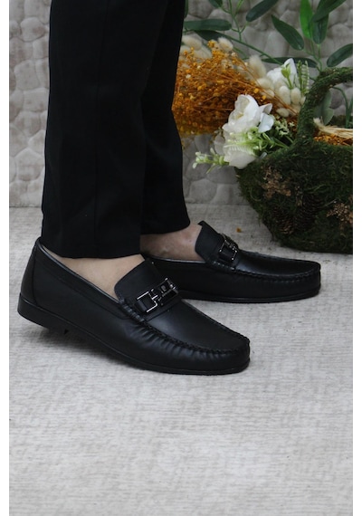 Pierre Cardin 25109 Siyah Hakiki Deri Erkek Babet Loafer Erkek Ayakkabı Siyah