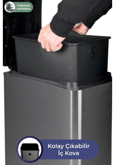Ecoslim Dikey 30l Pedallı Çöp Kovası Diğer