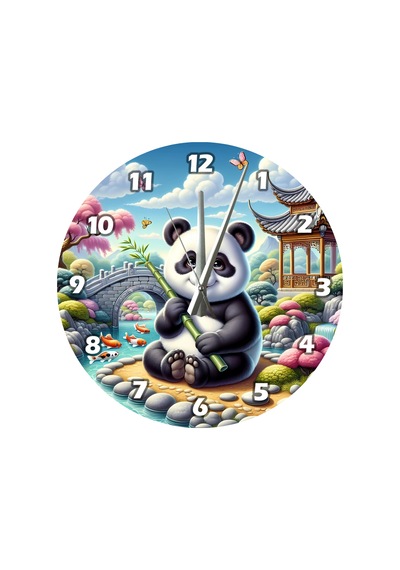 Ti-play Sevimli Ayı Toyra 30x30cm Akrilik Dekoratif Modern Duvar Saati ÇOk Renkli