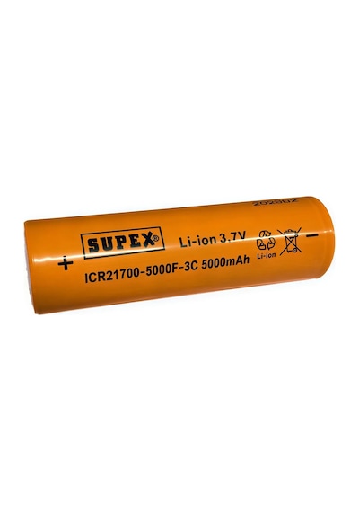 Supex Icr21700-5000f-3c 3.7v 5000mah Li-ion Düz Kafa Başsız Pil