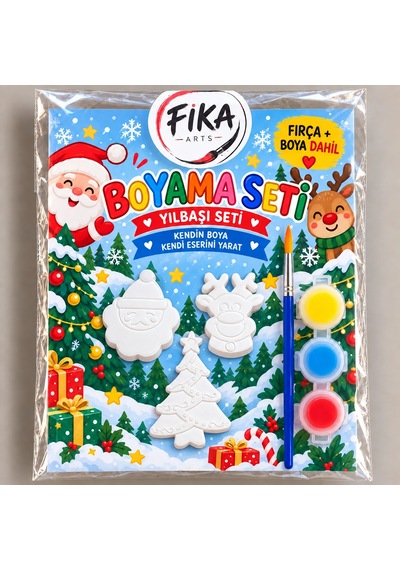 Yılbaşı Temalı Taş Tozu Figür Boyama Seti