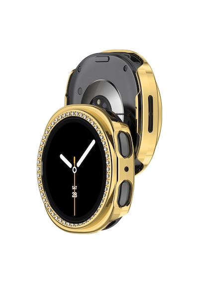 Samsung Galaxy Watch 8 40mm İle Uyumlu Zarif Kristal Taşlı Kasa Koruyucu Kılıf