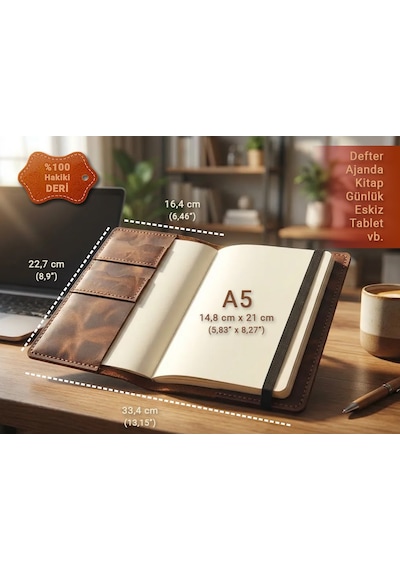 Bilikolik Hakiki Deri A5 Defter Kılıfı, El Yapımı, Telefon Cepli Ajanda Organizer, Defter Ve Kalem Dahil Kahverengi - Taba Bilikolik Hakiki Deri A5 Defter Kılıfı, El Yapımı, Telefon Cepli Ajanda Organizer, Defter Ve Kalem Dahil Kahverengi - Taba