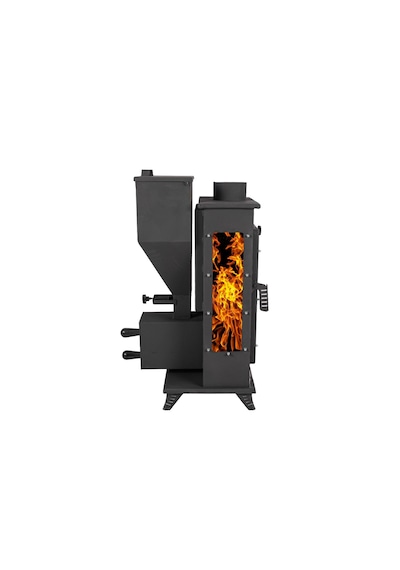 F002 Manuel 3 Camlı Şömine Tipi Pelet Soba