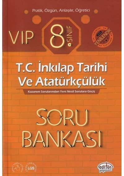 8.Sınıf VIP T.C. İnkılap Tarihi ve Atatürkçülük Soru Bankası -  Editör