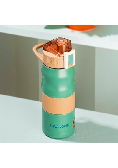 Cooker 1393-4 Paslanmaz Çelik Sızdırmaz Çift Katmanlı Yalıtımlı Çay Kahve Termosu Yeşil 350 Ml Açık Beyaz